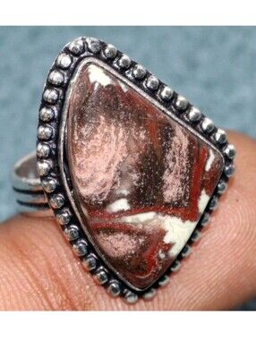 Mexican Crazy Lace Agate Gemstone Jewelry 925 Sterling Silver Handmade Ring